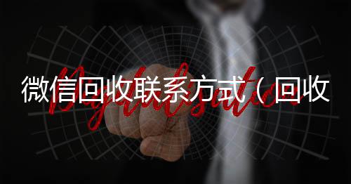 微信回收联系方式(回收微信的联系方式)